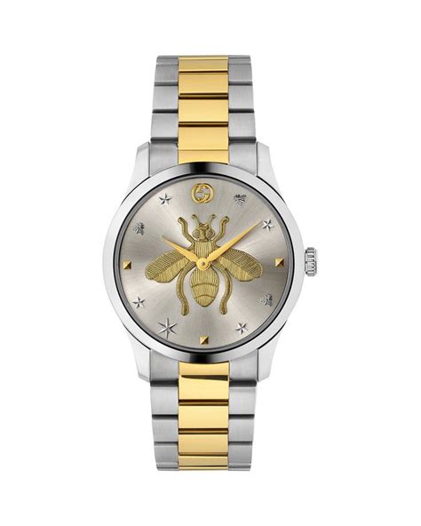 gucci watch 2 tone|Gucci bee watch ladies.